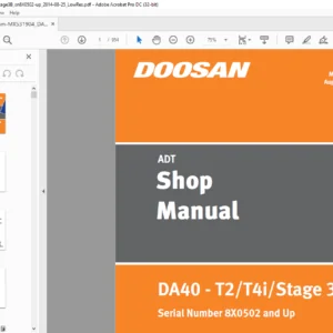 Daewoo Doosan ADT DA40 - T2T4iStage 3B Shop Manual MX531904 - PDF DOWNLOAD