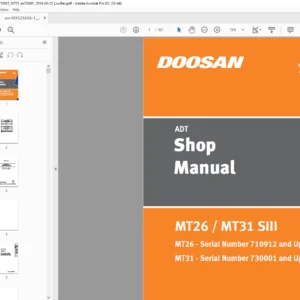 Daewoo Doosan ADT MT26  MT31 SIII Shop Manual MX525658-1 - PDF DOWNLOAD
