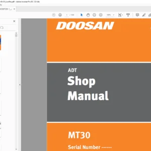 Daewoo Doosan ADT MT30 Shop Manual MX059729-1 – PDF DOWNLOAD