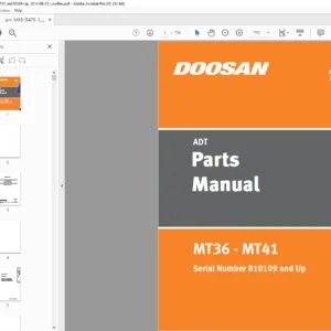 Daewoo Doosan ADT MT36 -MT41 Parts Manual MX515475-1  - PDF DOWNLOAD