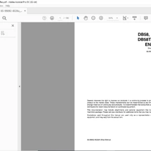 Daewoo Doosan D858, DB58T & DB58TI DIESEL ENGINE Shop Manual – PDF DOWNLOAD
