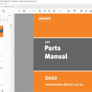 Daewoo Doosan DA40 Parts Manual MX531205  - PDF DOWNLOAD