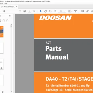 Daewoo Doosan DA40 - T2T4iSTAGE 3B Parts Manual MX529739  - PDF DOWNLOAD