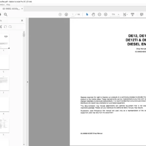 Daewoo Doosan DE12 DE12T & DE12TI & DE12TIS DISEL ENGINE shop manual – PDF DOWNLOAD