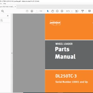 Daewoo Doosan DL250TC-3 Wheel Loader Parts Manual 950106-01042AEF - PDF DOWNLOAD