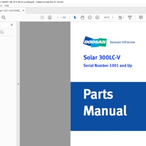 Daewoo Doosan Excavator Solar 300LC-V parts Manual Serial Number 1001 and Up – PDF DOWNLOAD