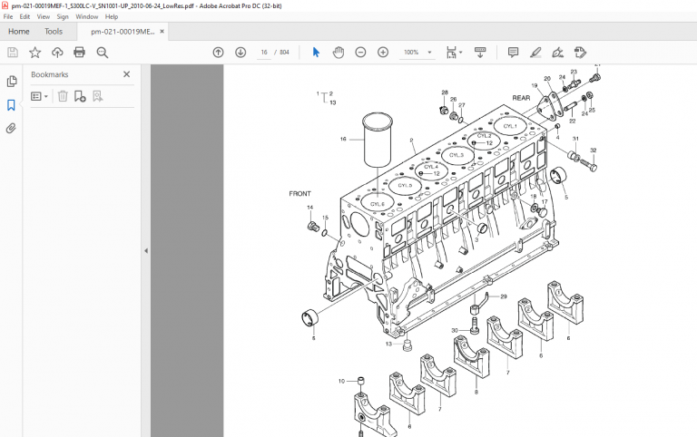 Daewoo Doosan Excavator Solar 300LC-V parts Manual Serial Number 1001