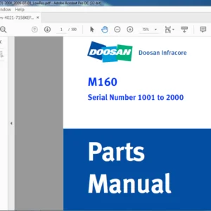 Daewoo Doosan M 160 Parts Manual Serial Number 1001 to 2000 – PDF DOWNLOAD