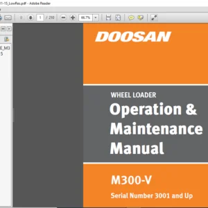 Daewoo Doosan M300-V Operation and Maintenance Serial Number 3001 and Up – PDF DOWNLOAD