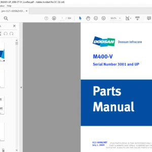 Daewoo Doosan M400-V Parts Manual Serial Number 3001 and UP - PDF DOWNLOAD