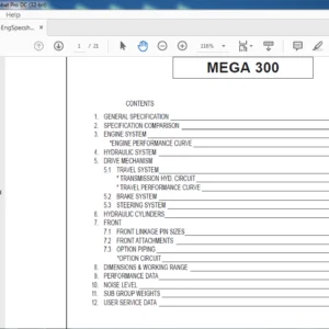 Daewoo Doosan MEGA 300 – III engine spec sheet manual – PDF DOWNLOAD