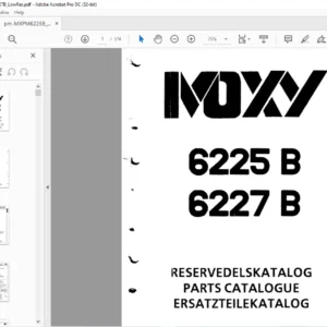 Daewoo Doosan MOXY 6225B 6227B PARTS CATALOGUE Manual  - PDF DOWNLOAD