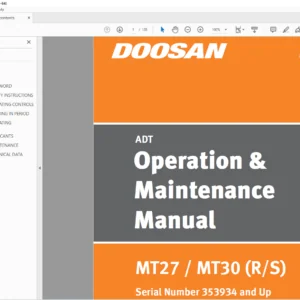 Daewoo Doosan MT27  MT30 (RS) ADT Operation & Maintenance Manual  -  PDF DOWNLOAD