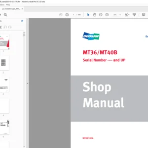Daewoo Doosan MT36/MT40B Shop Manual MX991004  -  PDF DOWNLOAD