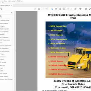 Daewoo Doosan MT36MT40B Trouble Shooting Manual  - PDF DOWNLOAD