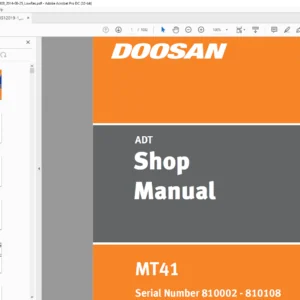 Daewoo Doosan MT41 Shop Manual MX512019-1 - PDF DOWNLOAD