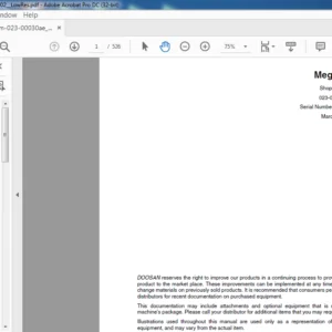 Daewoo Doosan Mega 130 Shop Manual 023-00030AE – PDF DOWNLOAD