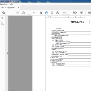 Daewoo Doosan MEGA 200 – III engine spec sheet manual – PDF DOWNLOAD