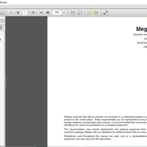 Daewoo Doosan Mega 300-V Operation and Maintenance Manual 022-00015BE – PDF DOWNLOAD