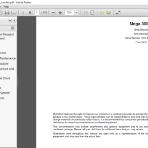 Daewoo Doosan Mega 300-V Shop Manual 023-00041AE – PDF DOWNLOAD