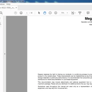 Daewoo Doosan Mega 400 Opertion and maintenance manual 4022 – 7059 – PDF DOWNLOAD