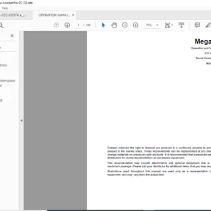 Daewoo Doosan Mega 400-V Operation and Maintenance Manual 022-00016AE – PDF DOWNLOAD