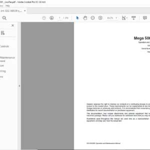 Daewoo Doosan Mega 500-V Operation and Maintenance Manual 022-00009BE - PDF DOWNLOAD