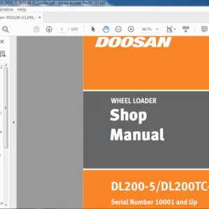 Daewoo Doosan WHEEL LOADER DL200-5DL200TC-5 Shop Manual 950106-01249E – PDF DOWNLOAD