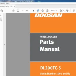 Daewoo Doosan WHEEL LOADER DL200TC-5 parts manual Serial Number 1001 and Up – PDF DOWNLOAD