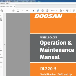 Daewoo Doosan WHEEL LOADER DL220-5 Operation & Maintenance Manual – PDF DOWNLOAD