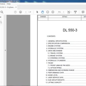 Daewoo Doosan wheel Loader DL 550-3 engine spec sheet manual – PDFDOWNLOAD