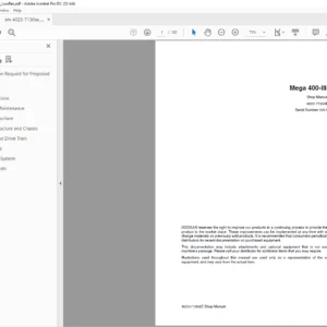 Daewoo Doosan Mega 400-III PLUS Shop Manual 4023 – 7130 – PDF DOWNLOAD