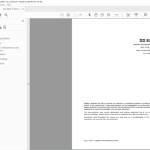 Daewoo Doosan DD 80L Operation and Maintenance Manual 5022-7103E-R1  - PDF DOWNLOAD