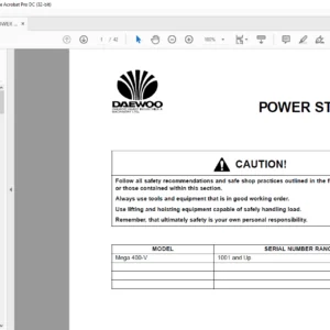 Daewoo Doosan MG 400-V 9POWER STEERING UNIT manual – PDF DOWNLOAD