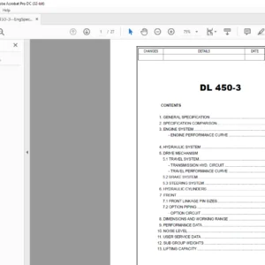 Daewoo doosan WHEEL LOADER DL4T50-3 ENGINE specsheet manual – PDF DOWNLOAD