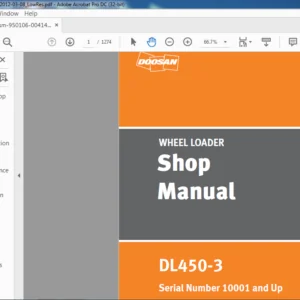Daewoo Doosan WHEEL LOADER DL4T50-3 SHOP MANUAL – PDF DOWNLOAD