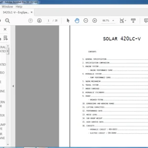 Daewoo Doosan excavator Solar 420LC-V ENGINE SPECSHEET MANUAL – PDF DOWNLOAD