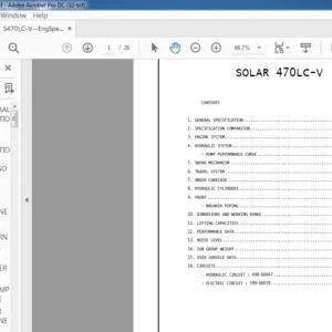 Daewoo Doosan excavator Solar 470LC-V SPECSHEET MANUAL – PDF DOWNLOAD