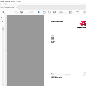Massey Ferguson 2240 2250 2260 2270 2270XD 2290 Operator's Manual - PDF DOWNLOAD