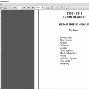 Massey Ferguson 3308 3312 Corn Header Repair Time Schedule Manual – PDF DOWNLOAD
