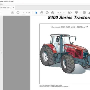 Massey Ferguson 8400 Series Tractors 8450 8460 8470 8480 Dyna-VT Operator Instruction Manual