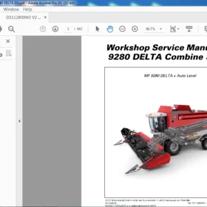 Massey Ferguson 9280 DELTA Combine Series Service Manual – PDF DOWNLOAD