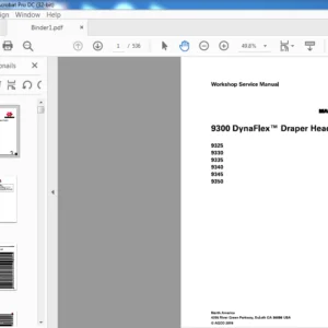 Massey Ferguson 9300 DynaFlex Draper Header 9325 9330 9335 9340 9345 9350 Service Manual – DOWNLOAD