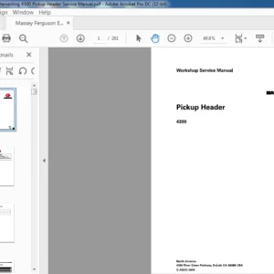 Massey Ferguson EU Harvesting 4300 Pickup Header Service Manual – PDF DOWNLOAD