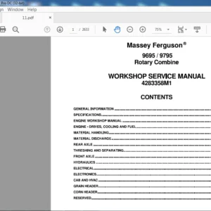 Massey Ferguson EU Harvesting 9695 9795 Rotary Combine Service Manual – PDF DOWNLOAD