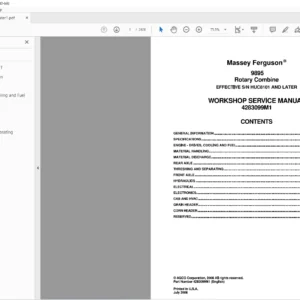 Massey Ferguson EU Harvesting 9895 Rotary Combine Service Manual – PDF DOWNLOAD