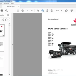 Massey Ferguson EU Harvesting IDEAL Series Combine 7 7PL 7T 8 8PL 8T 9 9PL 9T Operator’s Manual