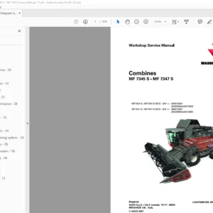 Massey Ferguson EU Harvesting MF 7345 S – MF 7347 S Service Manual – PDF DOWNLOAD
