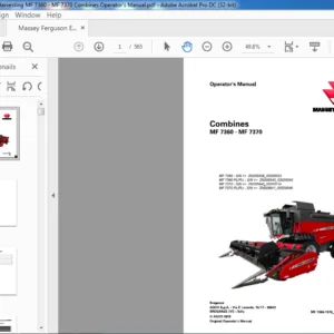 Massey Ferguson EU Harvesting MF 7360 – MF 7370 Combines Operator’s Manual – PDF DOWNLOAD