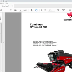 Massey Ferguson EU Harvesting MF 7360 – MF 7370 Combines Service Manual – PDF DOWNLOAD